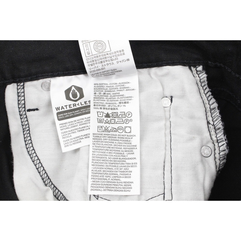 Levi's 502 Jeans 32x30 (Tag 32x32) Regular Taper Black Dark Wash - Picture 7 of 13
